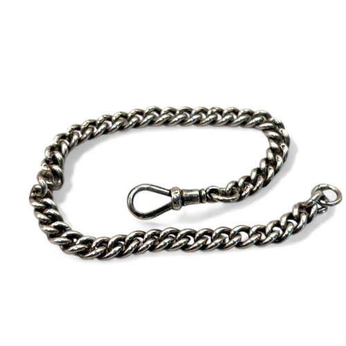 97 - A sterling silver Albert watch chain.Length - 21cmWeight - 18.2g