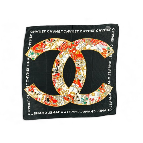 221 - A Chanel Paris style Silk scarf.88 x 88cm