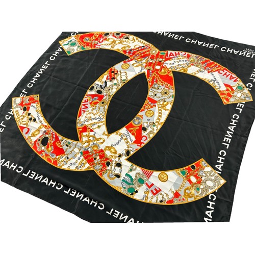 221 - A Chanel Paris style Silk scarf.88 x 88cm