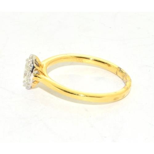 279 - 18ct gold ladies Diamond Marquoise cut dress ring size M