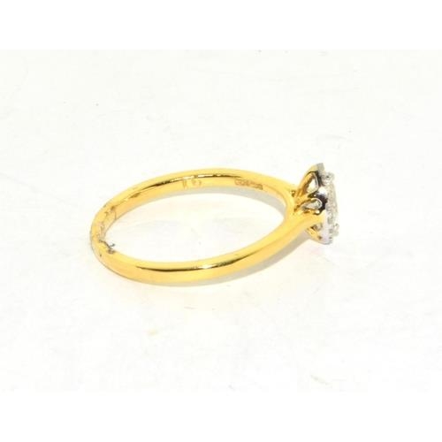 279 - 18ct gold ladies Diamond Marquoise cut dress ring size M