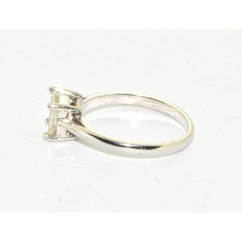 282 - White gold princess cut solitaire Diamond ring size M