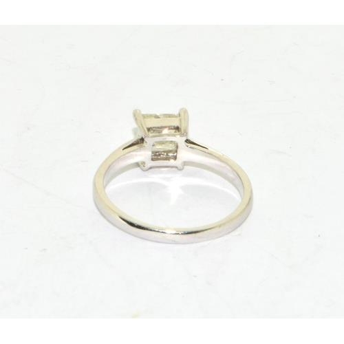 282 - White gold princess cut solitaire Diamond ring size M