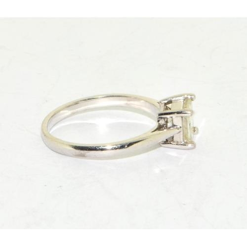 282 - White gold princess cut solitaire Diamond ring size M