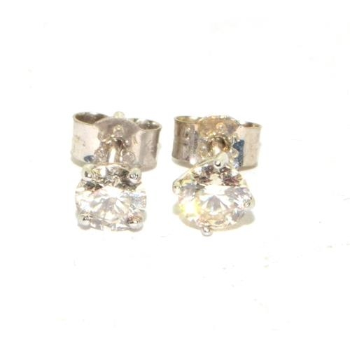 80 - Pair 14ct white gold Diamond stud earrings approx 70 points