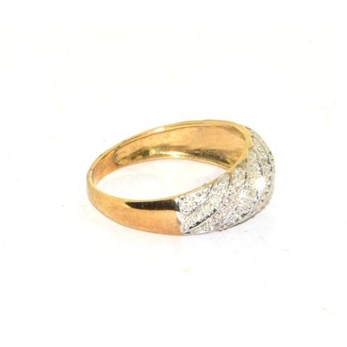 96 - 9ct gold ladies Diamond cluster ring size N