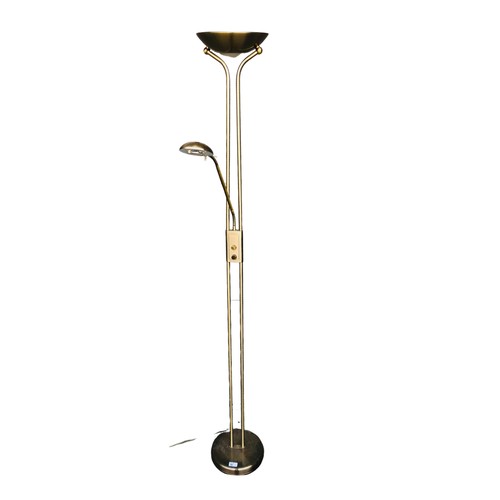 157 - Modern Floor standing uplighter and reading Lamp H 180cm
