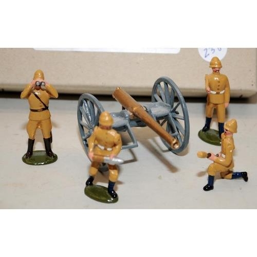 171 - Dorset Traditional Lead Miniatures die cast soldiers: Circa 1900 British Field Artillery gun and fou... 