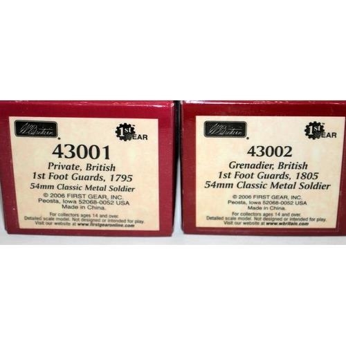 176 - Britain's die cast model soldiers: 4 x boxed Redcoats figures, 43001 1st Foot Guards 1795, 43002 1st... 