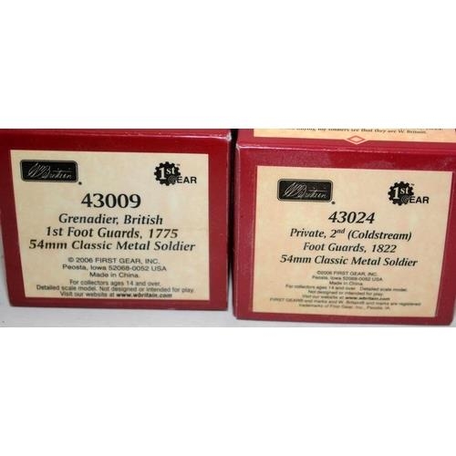 176 - Britain's die cast model soldiers: 4 x boxed Redcoats figures, 43001 1st Foot Guards 1795, 43002 1st... 