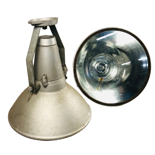 198 - 2 large industrial aluminum spotlights