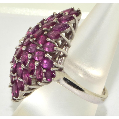 335 - Large 925 silver ladies blackberry design statement ring in an open work setting  size O