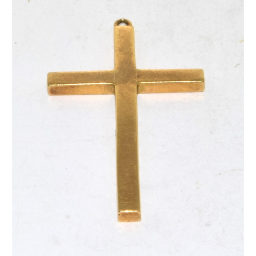 338 - 9ct gold crucifix 6.2g 5x3cm across the face  