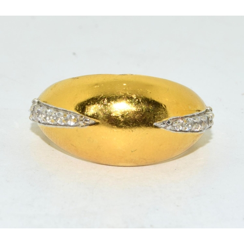 218 - 925 silver gilt Missoma design fashion ring size N