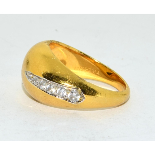 218 - 925 silver gilt Missoma design fashion ring size N