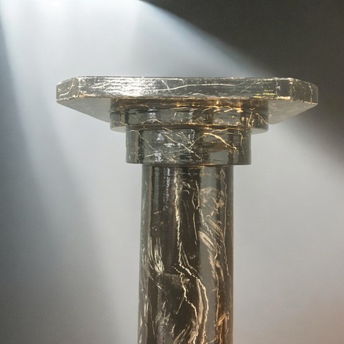 370 - Faux Marble Painted Wooden Stand/Column.H 111cm