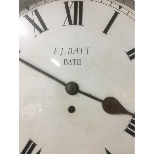 68 - F J Batt of Bath Wall hanging Mahogany Cased Pendulum and Drum Clock Circa 1900.