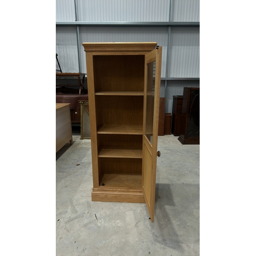 62 - Con-Tempo Design Ltd oak display cabinet, Florence collection, features a single glazed door and two... 