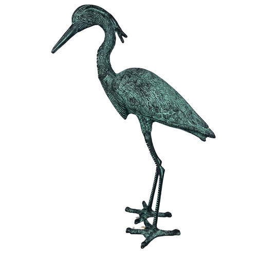 2 - Large Cast Metal Heron - 85cm