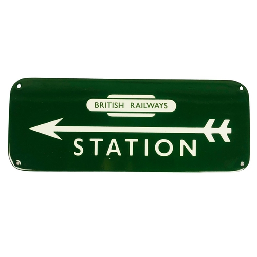 20 - Vitreous metal Station Arrow sign ref 135