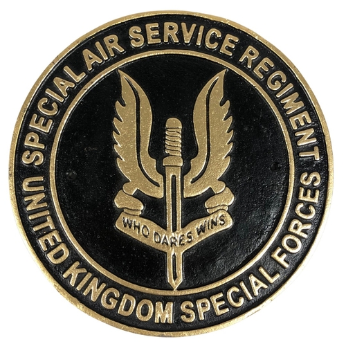 39 - Cast metal SAS regiment plaque ref 83