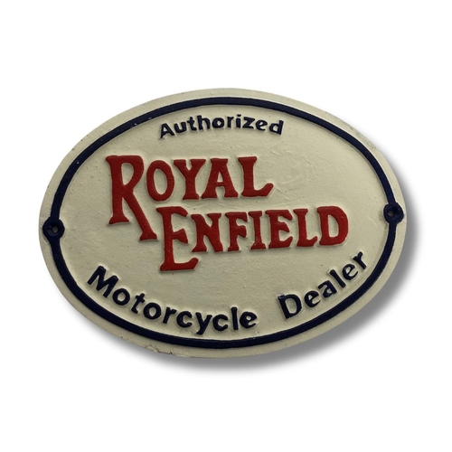 54 - cast metal Royal Enfield Sign ref 128