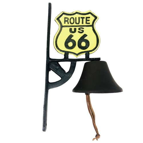 7 - A metal wall hanging Route 66 door bell ref 23