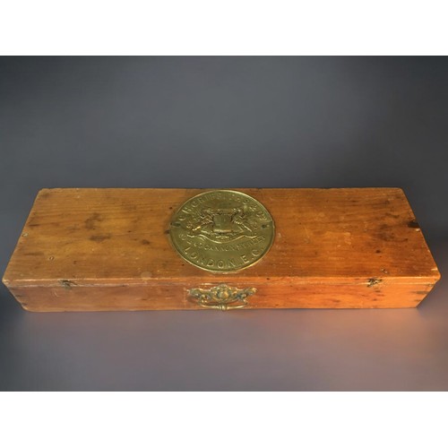 19 - Victorian Pine Brass Fitted Box for C H Griffiths & Co London, with Barograph Blank Charts as co... 