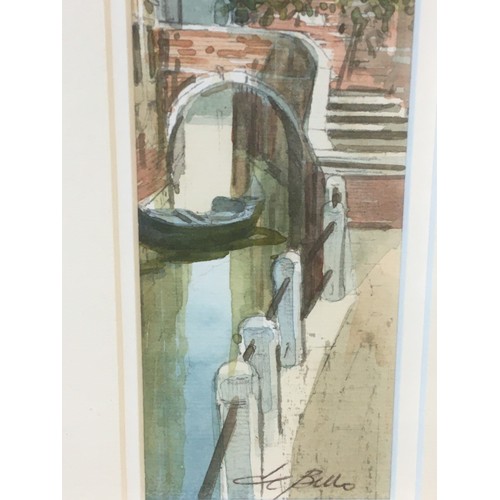 316 - Saverio De Bello Italian Artist (Born 1951) - 2 x Venetian Canal Scenes Both Framed and Glazed. Both... 