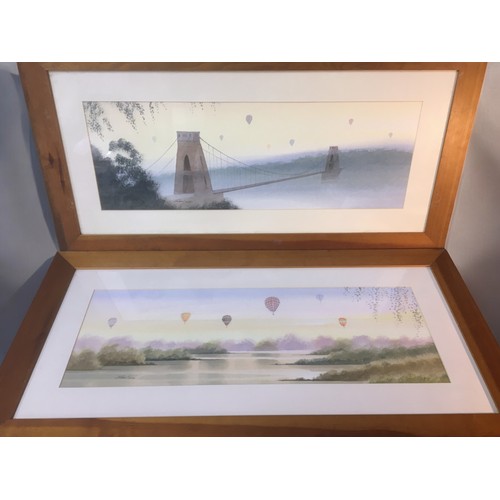 328 - Nick Grant British Artist - Large Pair of Original Watercolours Signed and Dated Lower L/H. Local In... 