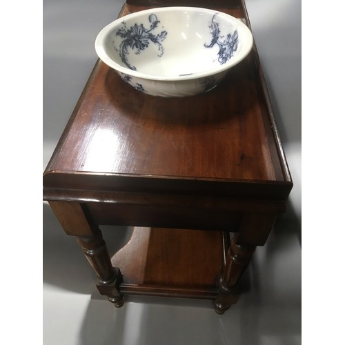 373 - Victorian Mahogany Washstand Complete with Bowl and Jug.Approx 78 x 92 44cm