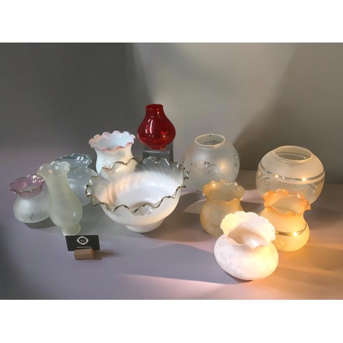 50 - Victorian and Later Oil Lamp Globes and Light Shades x 11!