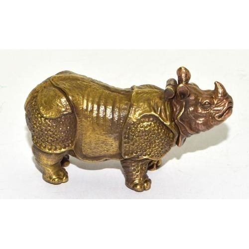 317 - Brass vesta in the form of a rhinoceros