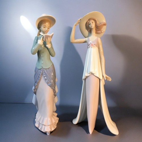 105 - Lladro Figurines x 2 - Model No's 6236 Lady of Monaco, 5000 Lady Reading.