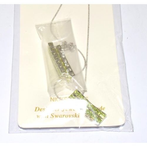 332 - 4 x New with Tags Swarovski necklaces and matching earrings hallmarked 925 silver average sale price... 