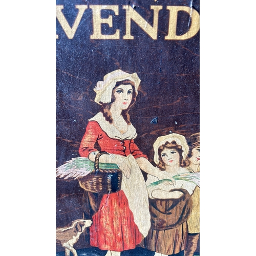 276 - Vintage advertising sign for Yardley's Old English Lavender, featuring a historical illustration wit... 