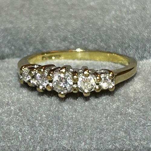 359 - 9ct gold and diamond ring size H/I 1.83gram gross