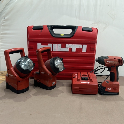 404 - Hilti SFH 151-A Cordless Impact Driver, 3.0 Ah NiMH. 2 cordless work lights. Includes two Hilti NiMH... 