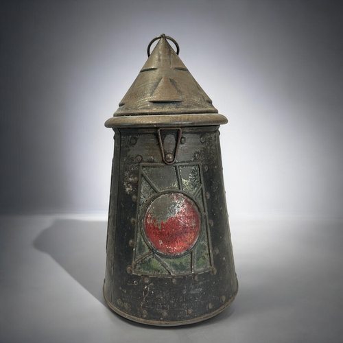 280 - A Huntley and Palmers painted 'Lantern' biscuit tin.Height - 23cm