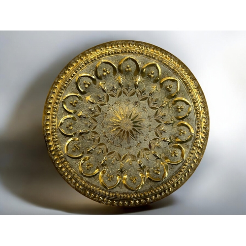 386 - Three vintage Islamic / Moroccan brass trays.Largest - 36cm diameter.