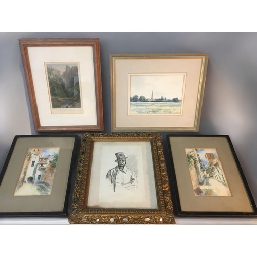 349 - 19th Century and Later Watercolours and Prints - Bill Toop Signed, 2 x F Candela 19th Century Spanis... 