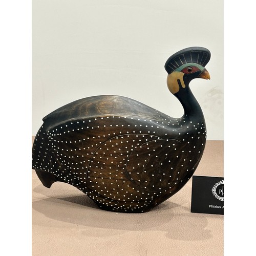 349 - Hand carved Crested Guinea Fowl by Knysna Ltd edition no 14/975