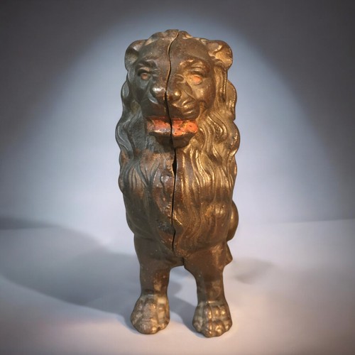 3 - Vintage metal money box in the form of a Georgian Seated Lion.