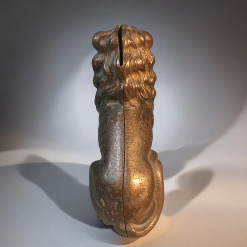 3 - Vintage metal money box in the form of a Georgian Seated Lion.