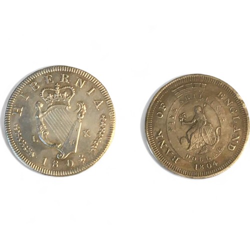 176 - 1804 Silver George III Bank of England Token 5 Shillings = 1 Dollar and a Silver George III Dei Grat... 