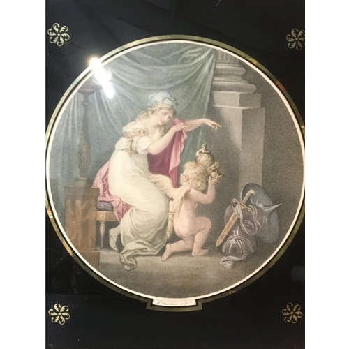 310 - 19th Century Francesco Bartolozzi Prints. Gilt Framed with Black and Gold Glass Decoration.H 45cmW 4... 