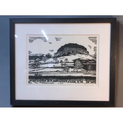 311 - Rosalind Forster Ltd Edition Signed Monochrome Linolium Print Signed 12/50 