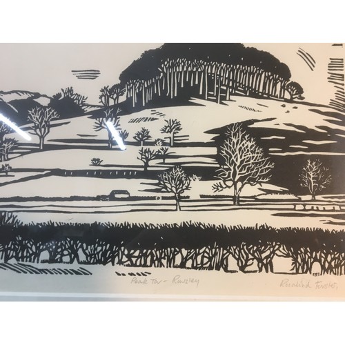 311 - Rosalind Forster Ltd Edition Signed Monochrome Linolium Print Signed 12/50 