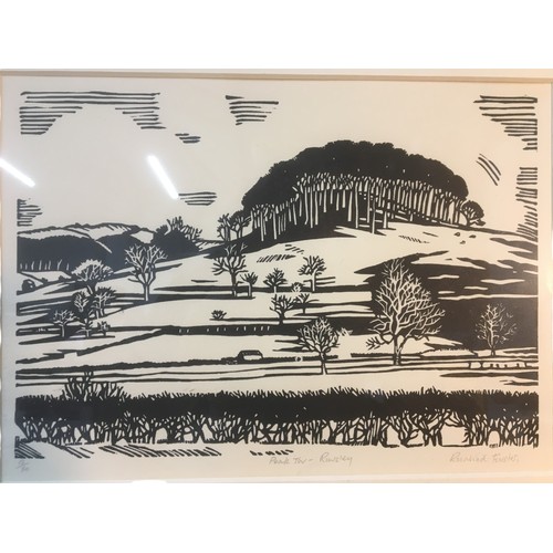 311 - Rosalind Forster Ltd Edition Signed Monochrome Linolium Print Signed 12/50 