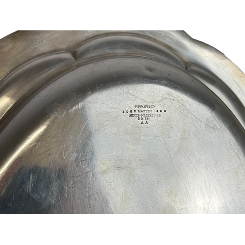 244 - A rare large Tiffany & co silver plate 'Niagara' engraved meat plate.Possibly from a 'Niagara' c... 